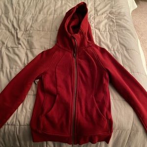 Lululemon red scuba hoodie zip up